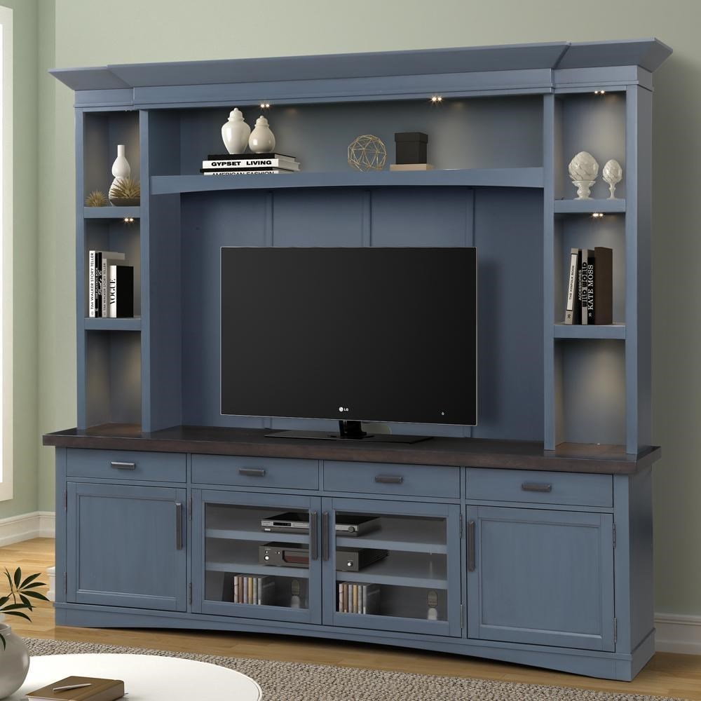 Parker House Americana Modern Entertainment Wall Unit with LED Lights